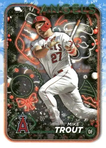 2024 Topps Holiday H27 Mike Trout baseball card with original gloss for Angels fans
