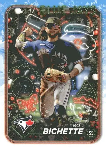 Original gloss H33 Bo Bichette baseball card from 2024 Topps Holiday collection