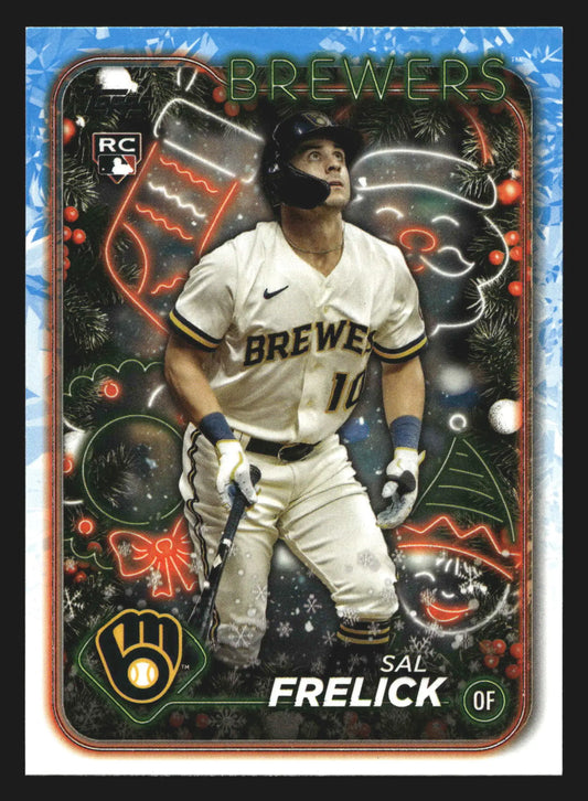2024 Topps Holiday #H35 Sal Frelick Milwaukee Brewers RC - Baseball Card Single