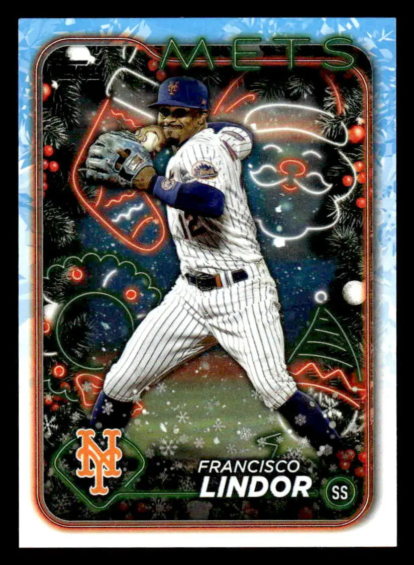 2024 Topps Holiday #H36 Francisco Lindor - Baseball Card Single