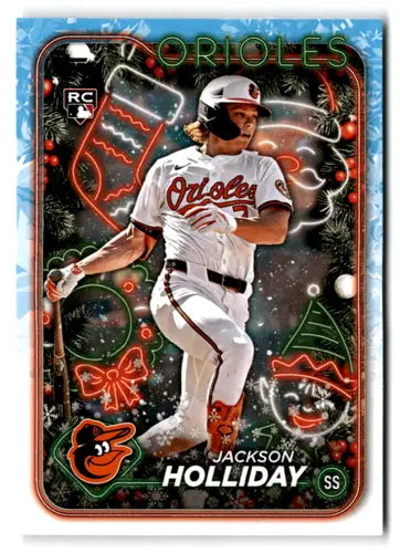 2024 Topps Holiday H50 Jackson Holliday rookie baseball card with original gloss