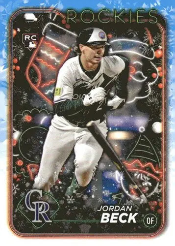Original gloss H64 Jordan Beck baseball card from Topps Holiday 2024 series