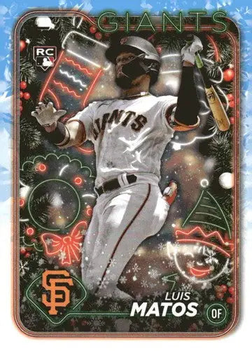 Original gloss 2024 Topps Holiday H70 Luis Matos Rookie Giants baseball card