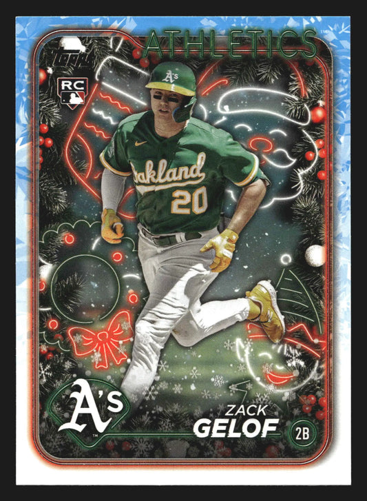 2024 Topps Holiday #H72 Zack Gelof Oakland Athletics RC - Baseball Card Single