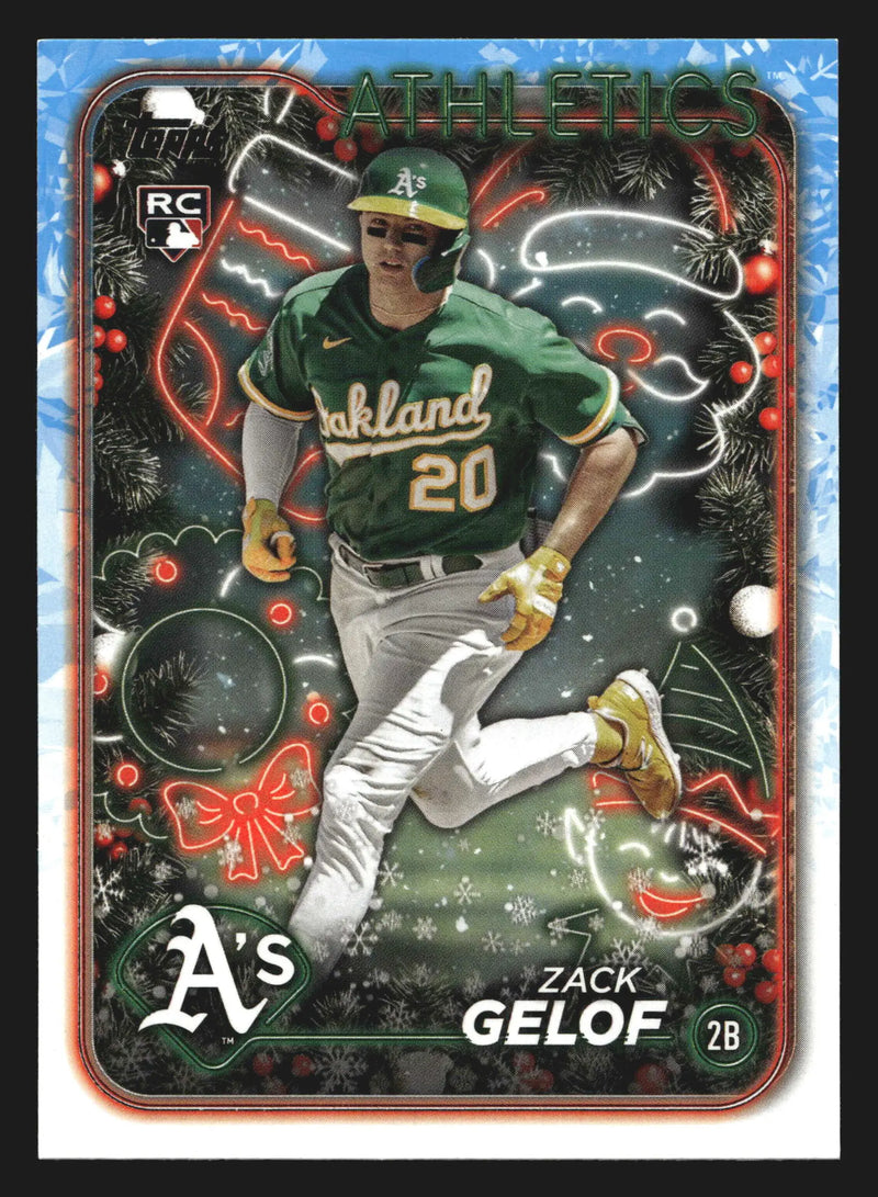 2024 Topps Holiday #H72 Zack Gelof Oakland Athletics RC - Baseball Card Single
