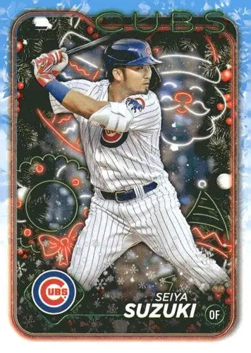 Seiya Suzuki baseball card from 2024 Topps Holiday series, H78 Seiya Suzuki NM-MT
