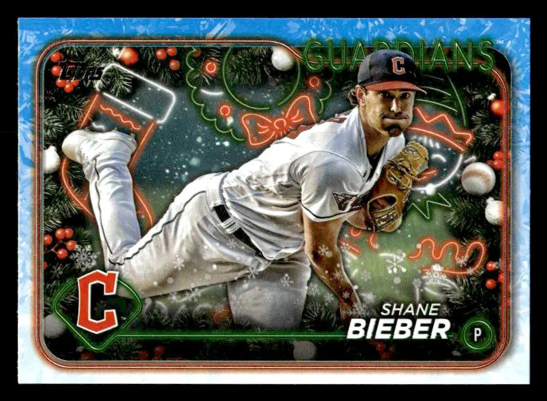 2024 Topps Holiday #H79 Shane Bieber - Baseball Card Single