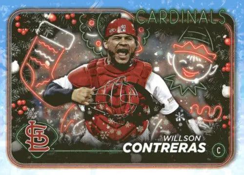 Original gloss 2024 Topps Holiday Willson Contreras baseball card NM-MT ID 76630