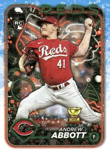 2024 Topps Holiday #H82 Andrew Abbott NM-MT RC Rookie Reds ID:76631 - Baseball Card Single