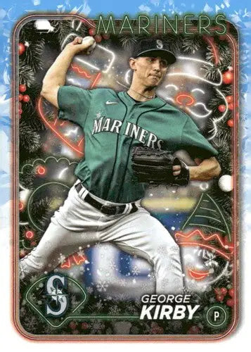 Original gloss 2024 Topps Holiday H83 George Kirby Mariners baseball card image