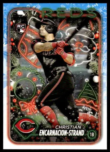 Original gloss 2024 Topps Holiday H85 Christian Encarnacion-Strand rookie baseball card