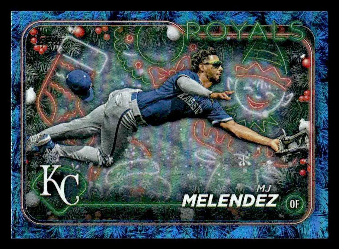 2024 Topps Holiday #H89 MJ Melendez Holiday Tree Blue Metallic - Baseball Card Single