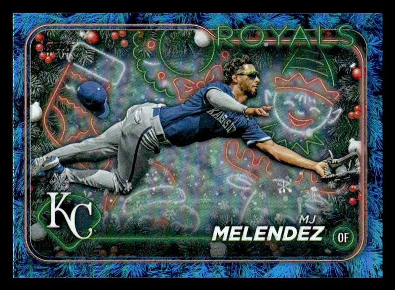 2024 Topps Holiday #H89 MJ Melendez Holiday Tree Blue Metallic - Baseball Card Single