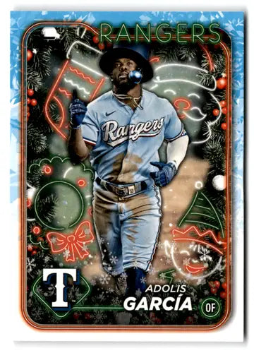 2024 Topps Holiday Image Variation #H46 Adolis Garcia NM-MT Rangers ID:75059 - Baseball Card Single