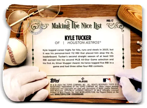 2024 Topps Holiday Making the Nice List Kyle Tucker baseball card Astro NM-MT