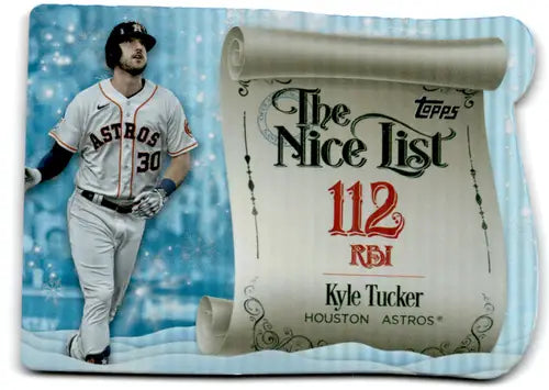 Kyle Tucker baseball card from 2024 Topps Holiday Making the Nice List series