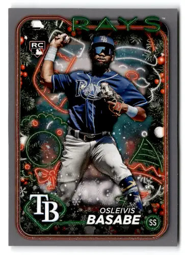 Osleivis Basabe 2024 Topps Holiday Silver Glitter rookie baseball card