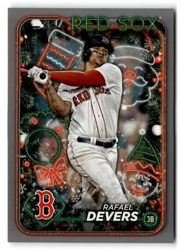 Rafael Devers baseball card from 2024 Topps Holiday Silver Glitter series