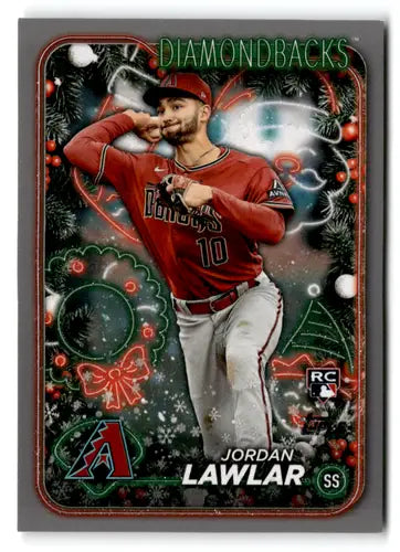 Jordan Lawlar baseball card from 2024 Topps Holiday Silver Glitter series