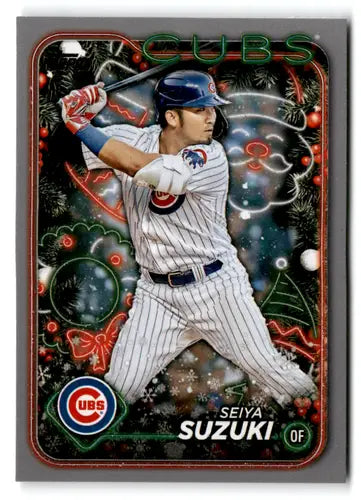 Seiya Suzuki baseball card from 2024 Topps Holiday Silver Glitter series H78
