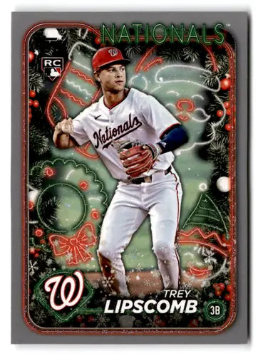 Trey Lipscomb baseball card from 2024 Topps Holiday Silver Glitter series
