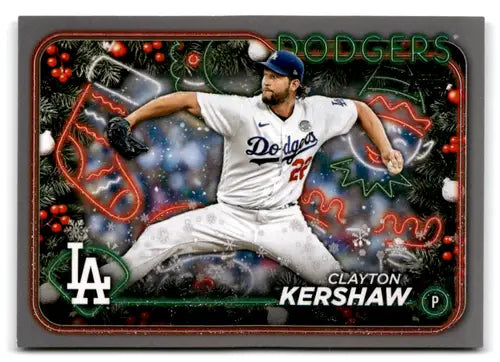2024 Topps Holiday Silver Glitter #H92 Clayton Kershaw NM-MT Dodgers ID:75069 - Baseball Card Single