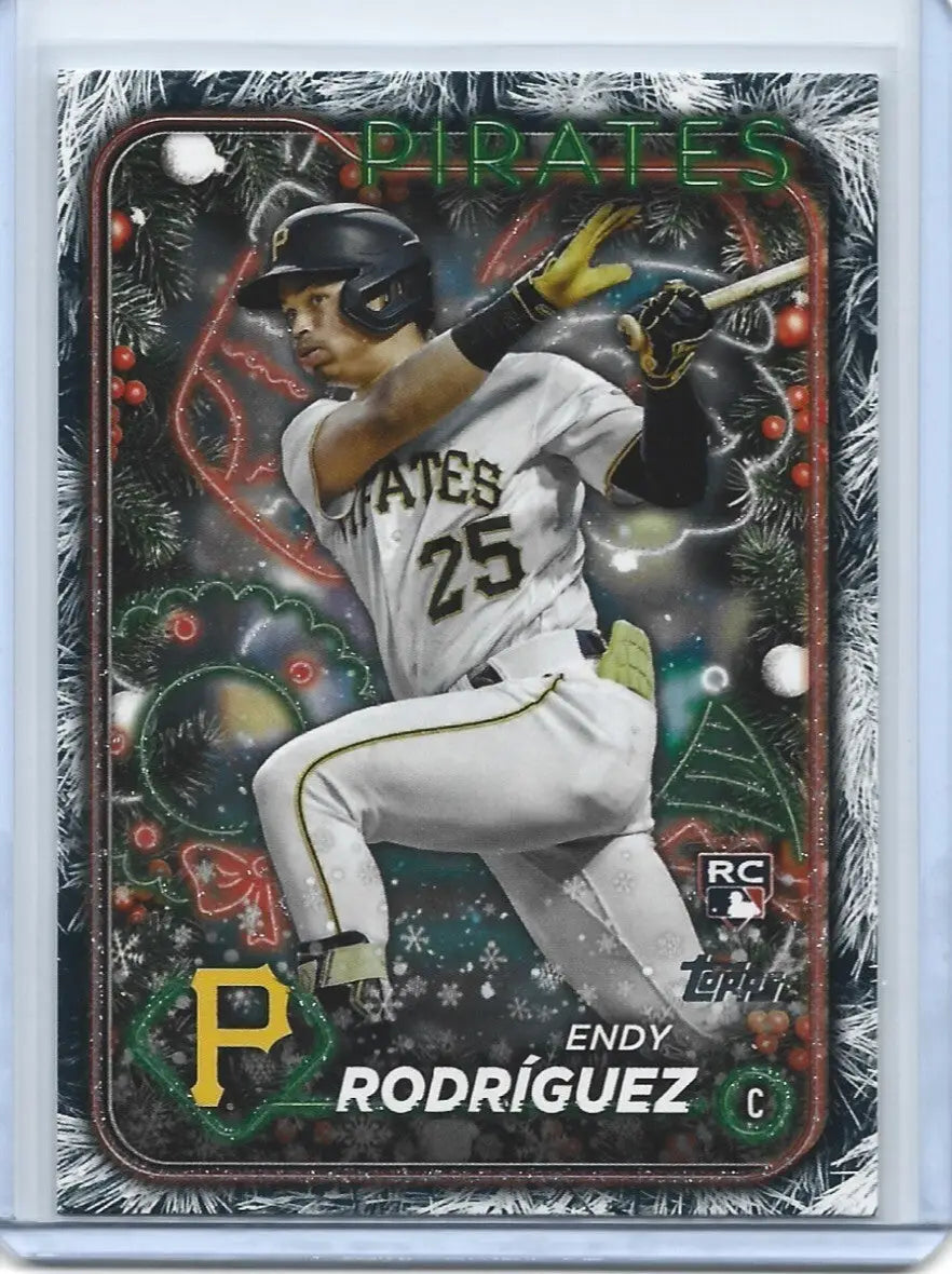 2024 Topps Holiday🎄SP-Exclusive Glitter Tree #H9 Endy Rodriguez - Pirates j-67 - Baseball Card Single