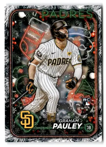 Original gloss 2024 Topps Holiday H15 Graham Pauley rookie baseball card