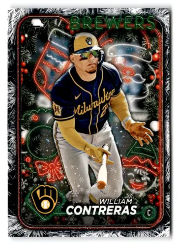 2024 Topps Holiday Holiday Tree #H22 William Contreras NM-MT Brewers ID:77333 - Baseball Card Single
