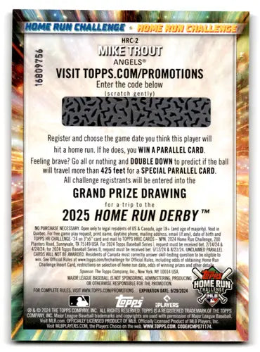 2024 Topps Home Run Challenge Codes #HRC-2 Mike Trout NM-MT Angels ID:68798 - Baseball Card Single