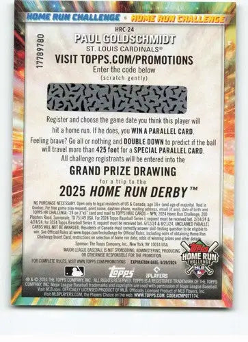 2024 Topps Home Run Challenge card with original gloss featuring Paul Goldschmidt