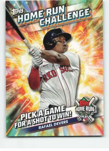 Baseball card from 2024 Topps Home Run Challenge featuring Rafael Devers with original gloss