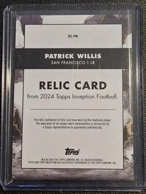 2024 Topps Inception #RC-PW Patrick Willis Relics Orange #/50 - Football Card Single