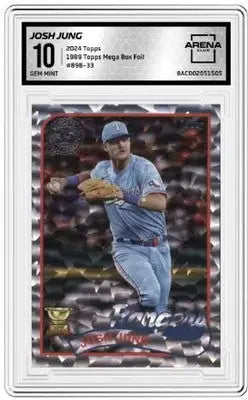 Graded Josh Jung Arena Club baseball card from 2024 Topps Box Foil Josh series