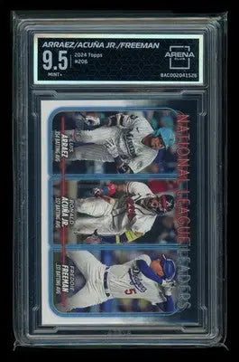 2024 Topps Luis Arraez Ronald Acuña Jr. Freddie Freeman #206 Arena Club 9.5 - Baseball Card Single