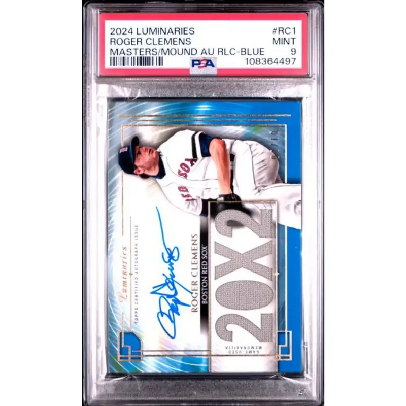 2024 Topps Luminaries Blue #MOMARRC1 Roger Clemens PSA 9 MINT MEM Auto 2/10 Boston Red Sox Baseball Card - Baseball