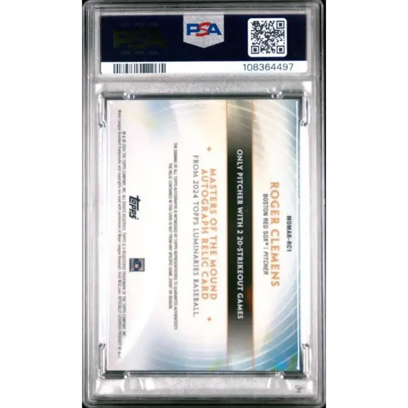 2024 Topps Luminaries Blue #MOMARRC1 Roger Clemens PSA 9 MINT MEM Auto 2/10 Boston Red Sox Baseball Card - Baseball