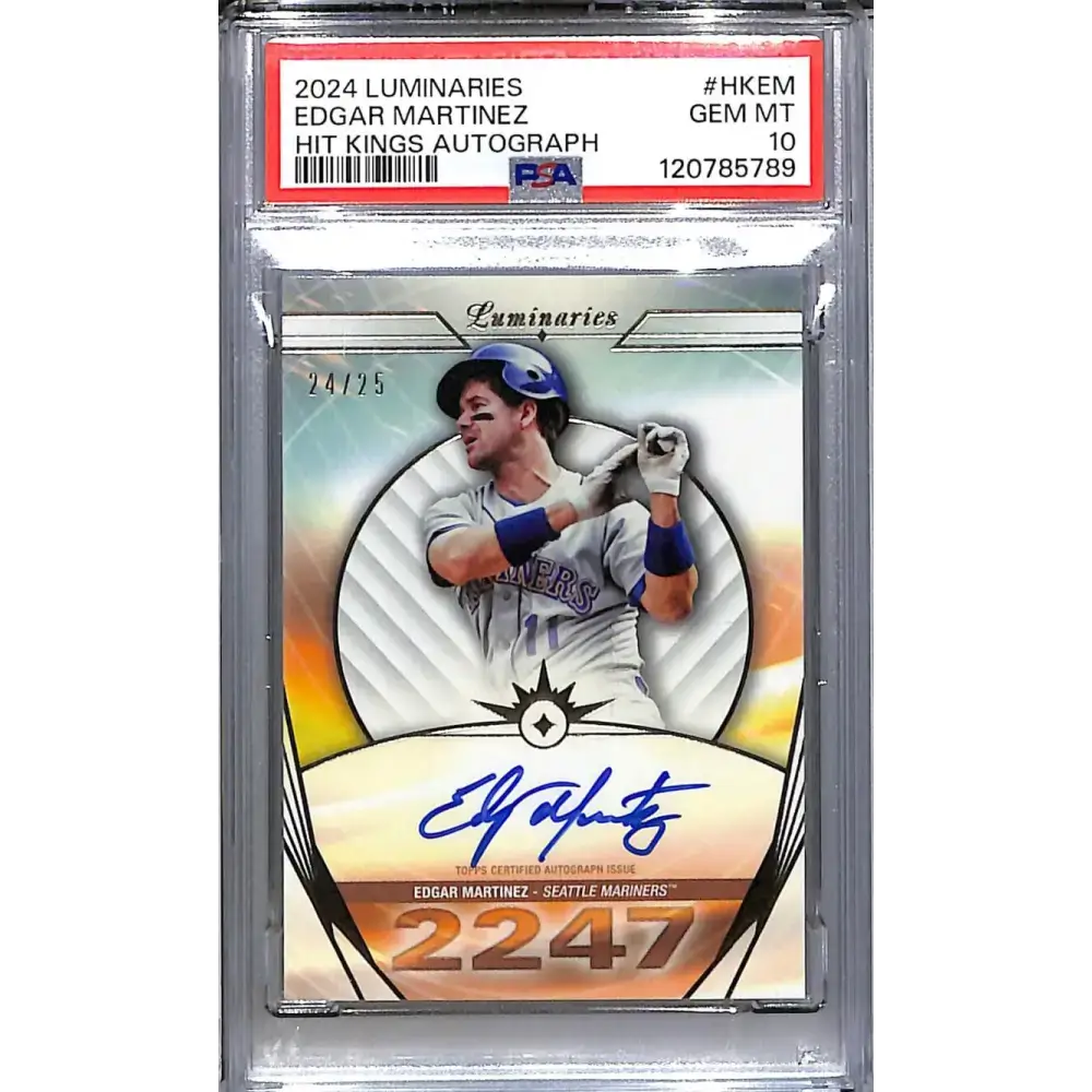2024 Topps Luminaries Hit Kings #HK-EM Edgar Martinez PSA 10 GEM MINT Auto 24/25 Seattle Mariners - Baseball Card Single