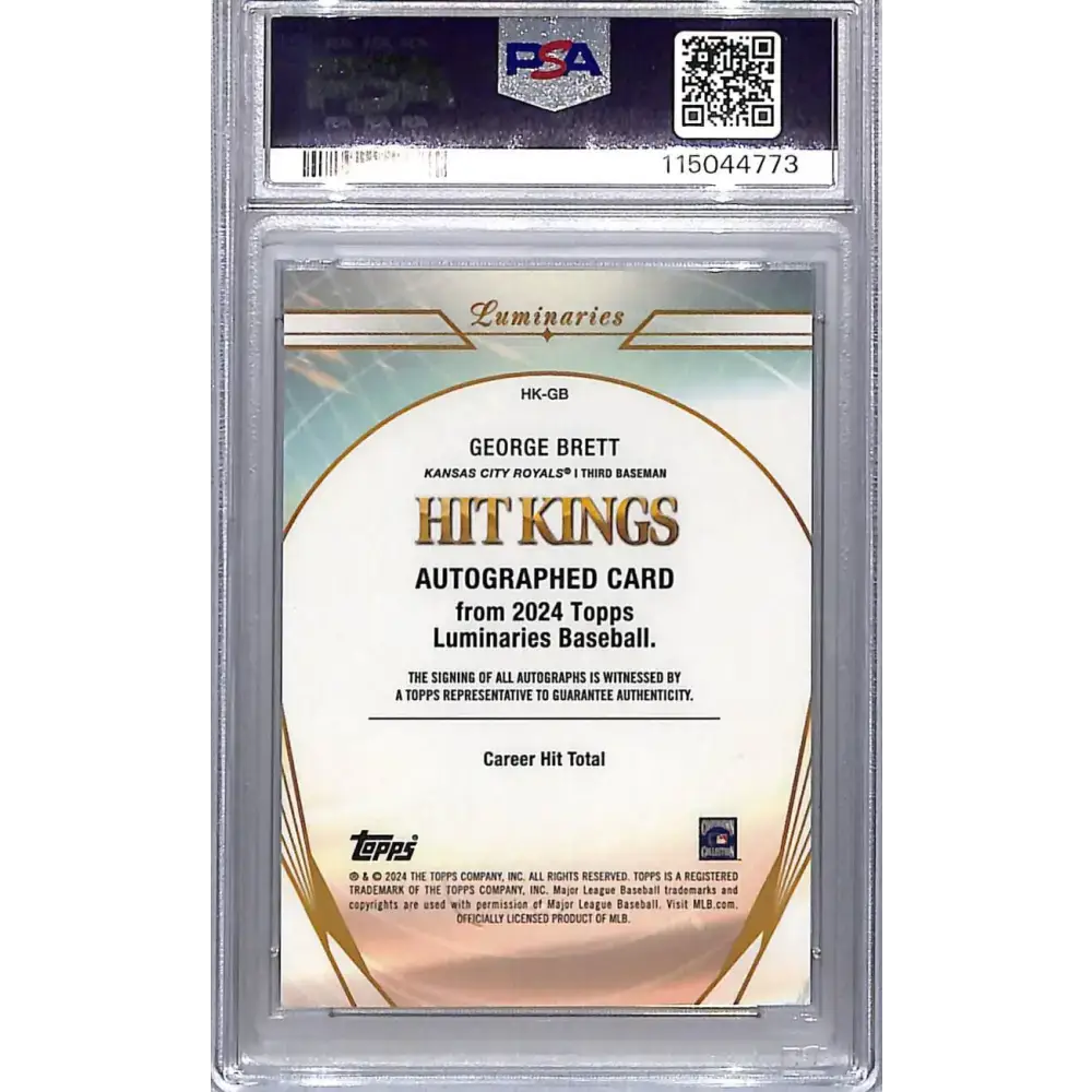 2024 Topps Luminaries Hit Kings #HK-GB George Brett PSA 10 GEM MINT 14/15 Kansas City Royals - Baseball Card Single