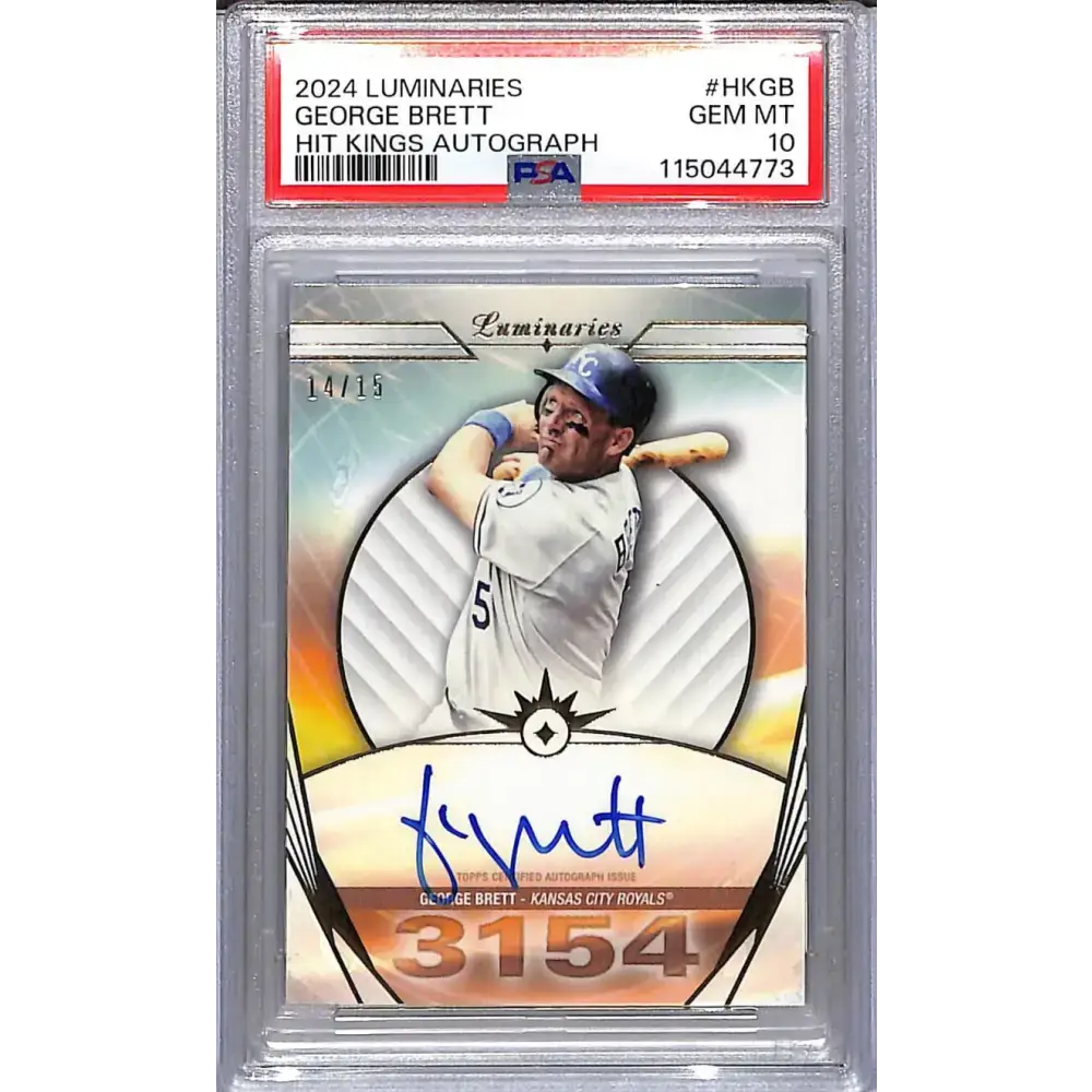 2024 Topps Luminaries Hit Kings #HK-GB George Brett PSA 10 GEM MINT 14/15 Kansas City Royals - Baseball Card Single