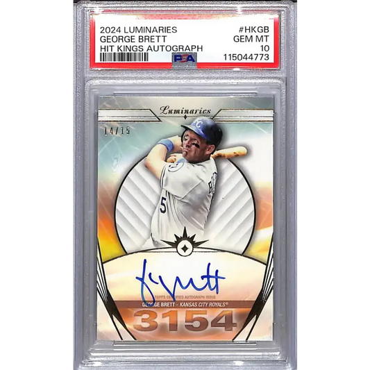 2024 Topps Luminaries Hit Kings #HK-GB George Brett PSA 10 GEM MINT 14/15 Kansas City Royals - Baseball Card Single