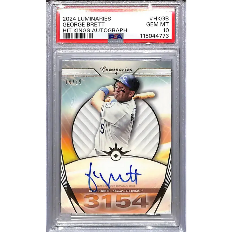 2024 Topps Luminaries Hit Kings #HK-GB George Brett PSA 10 GEM MINT 14/15 Kansas City Royals - Baseball Card Single