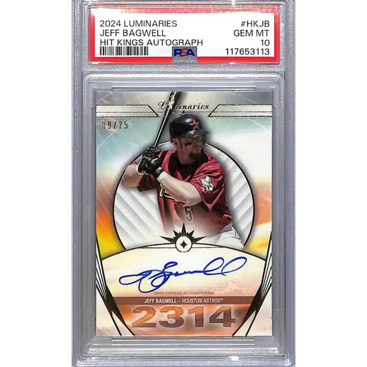 2024 Topps Luminaries Hit Kings #HK-JB Jeff Bagwell PSA 10 GEM MINT Auto 09/25 Houston Astros - Baseball Card Single
