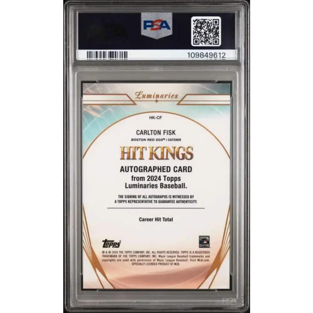 2024 Topps Luminaries #HKCF Carlton Fisk PSA 8 NM-MT Auto 2/25 Boston Red Sox Baseball Card - Baseball Card Single