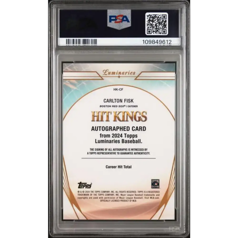 2024 Topps Luminaries #HKCF Carlton Fisk PSA 8 NM-MT Auto 2/25 Boston Red Sox Baseball Card - Baseball Card Single