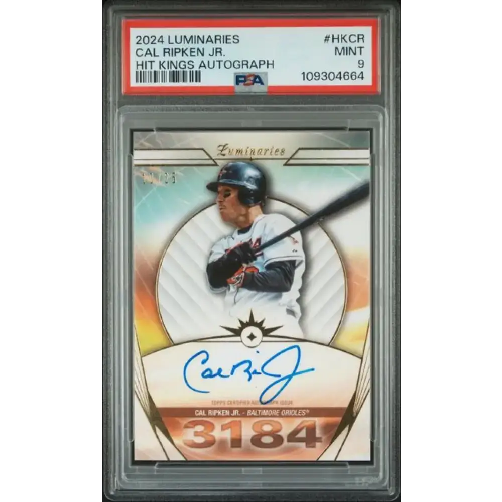 2024 Topps Luminaries #HKCR Cal Ripken Jr. PSA 9 MINT Auto 10/25 Baltimore Orioles Baseball Card - Baseball Card Single