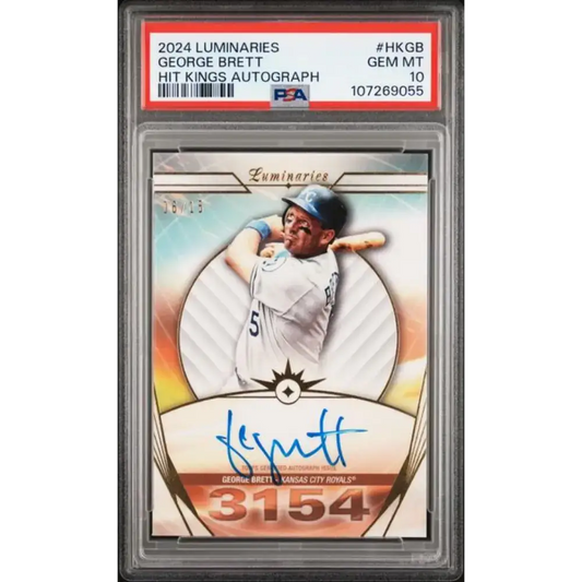 2024 Topps Luminaries #HKGB George Brett PSA 10 GEM MINT Auto 6/15 Kansas City Royals Baseball Card - Baseball Card