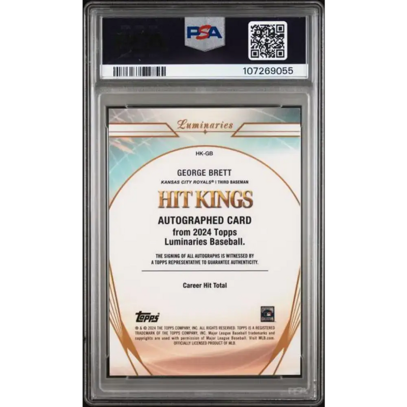 2024 Topps Luminaries #HKGB George Brett PSA 10 GEM MINT Auto 6/15 Kansas City Royals Baseball Card - Baseball Card