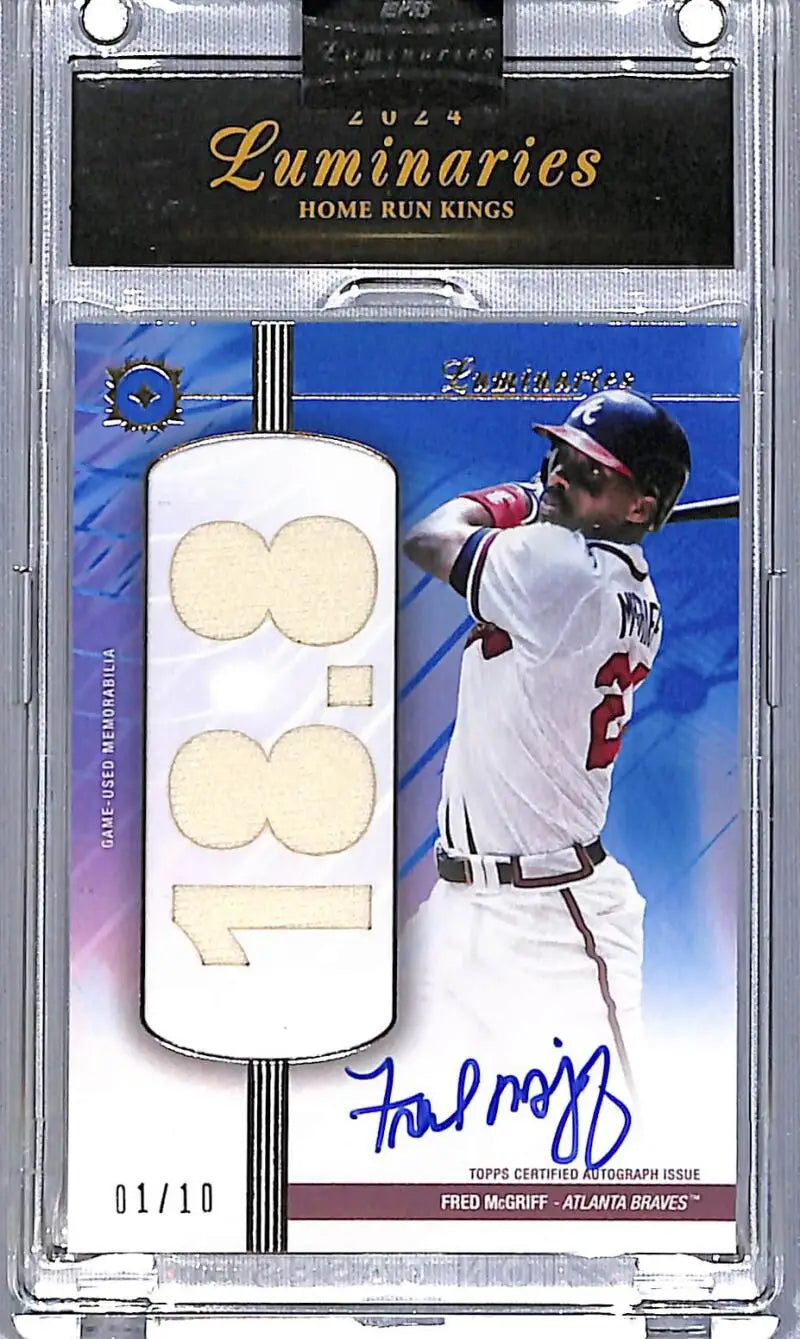 2024 Topps Luminaries Home Run King #HRKAR-FM Fred McGriff NM-MT MEM Auto 1/10 Atlanta Braves - Baseball Card Single