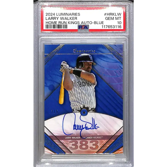 2024 Topps Luminaries Home Run Kings Blue #HRK-LW Larry Walker PSA 10 GEM MINT Auto 3/5 Colorado Rockies - Baseball